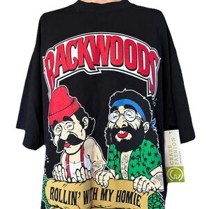 NWT Vintage BACKWOODS Cheech & Chong Rollin’ With My Homie Black Shirt Size 2XL
